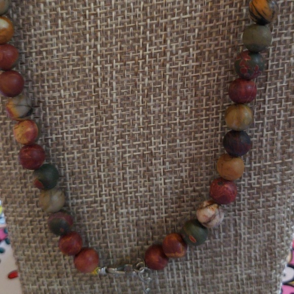 Natural multicolor Picasso Jasper Necklace - Picture 3 of 3